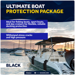 Flat Boat Fender 24" x 6-7/8" x 2-1/2", Black, 2-Pack - FO4615 - Five Oceans