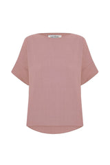 Gemma Short Sleeve Round Neck Top Rose