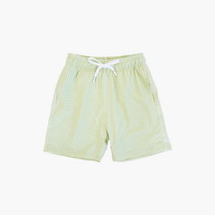 The Tiny Julien Swim Trunk - Lime Gingham