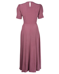 1940s 'Girl Friday' Midi Dress - Plum