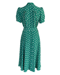 1940s Shirt-Waister Dress - Dia Deco Emerald