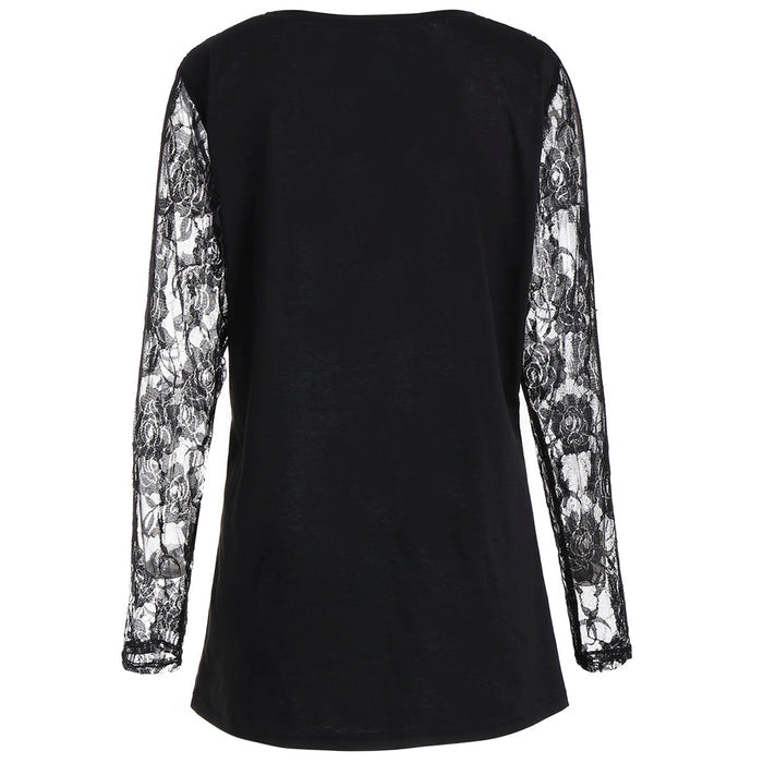 Halloween Night Lace Panel Shirt