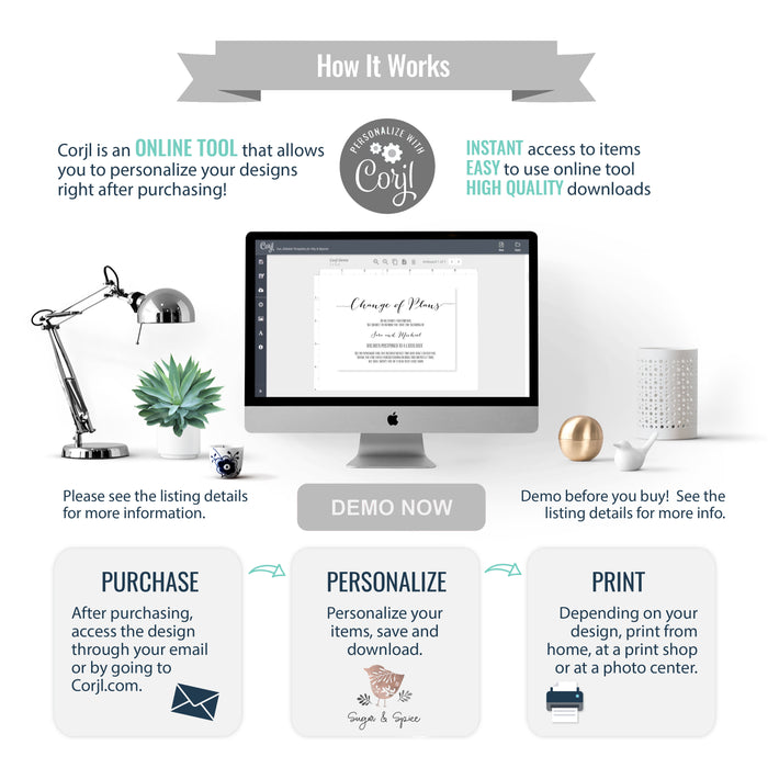 Illustrated Wedding Invitation Template Editable Invitation Corjl Digital Download