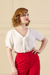 1930s Shawl Blouse - Ivory