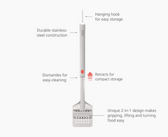 Joseph Joseph | GrillOut™ Stainless-Steel BBQ Turner Tongs with Extending Handle