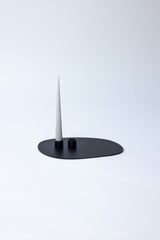 Schwarz / 1 Tablett | 2 Kerzenhalter