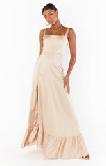 Clarissa Corset Dress ~ Champagne Luxe Satin