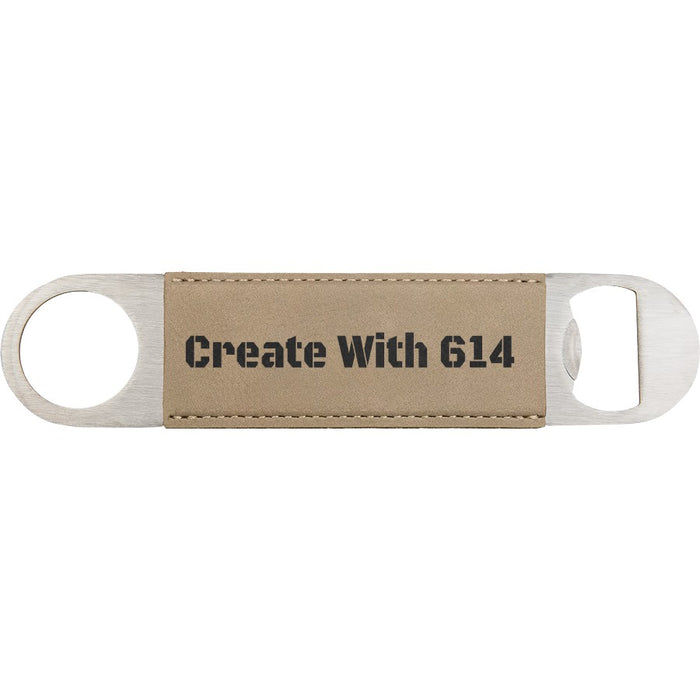 Laserable Leatherette Bottle Opener Light Brown Black | Create With 614