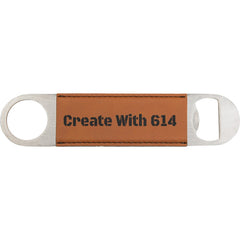 Laserable Leatherette Bottle Opener Rawhide Black | Create With 614