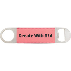 Laserable Leatherette Bottle Opener Pink Black | Create With 614