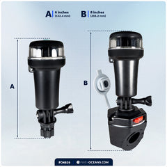 LED Anchor Navigation Light, Fold-Down, Rail Mount, Battery-Powered - 2NM - FO4826 - Five Oceans
