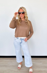 Lightweight Coffee Knit Pullover