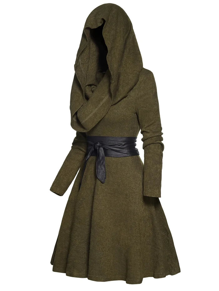 Long Sleeve with Belt Robe Dress