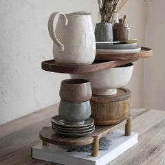 Mango Wood Footed Pedestal