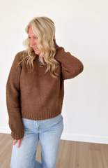Mocha Speckled Knit Sweater