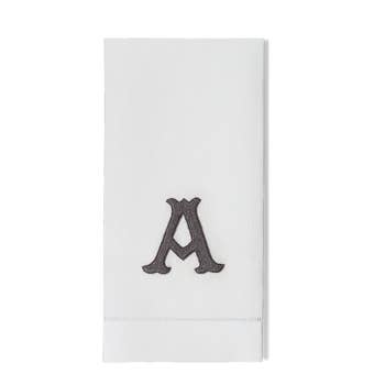 Monogram Nouveau Towel - Gray on White