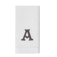 Monogram Nouveau Towel - Gray on White