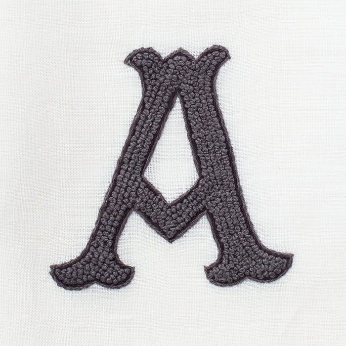 Monogram Nouveau Towel - Gray on White