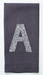Monogram Twig Towel - Charcoal