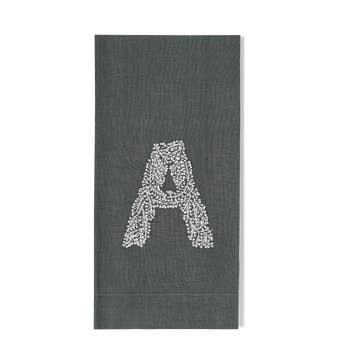 Monogram Twig Towel - Charcoal