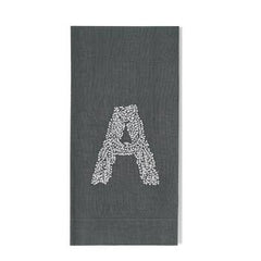 Monogram Twig Towel - Charcoal