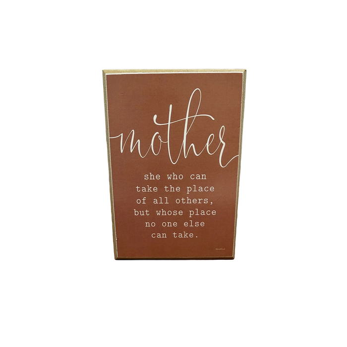 Mother Sentimental Shelf Sitter - square with extended background