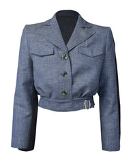 1940s Utility Buckle Jacket - Blue Wool
