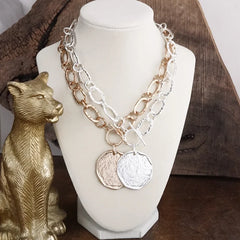 Nomad Glow Hammered Disc Necklace