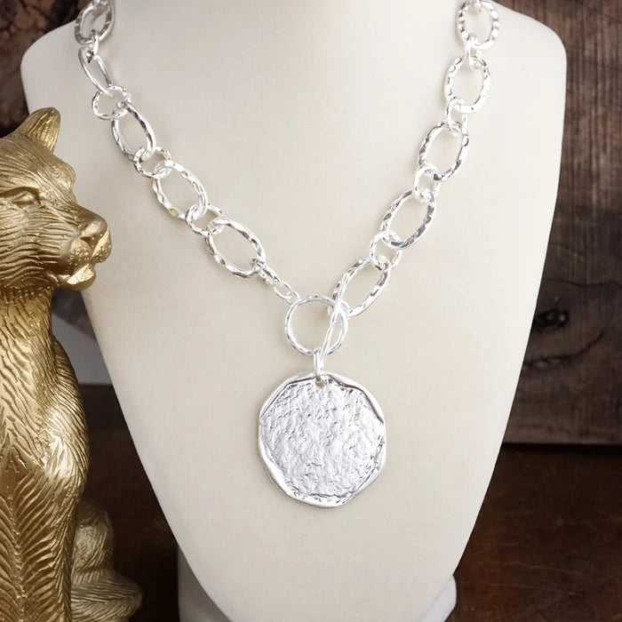 Nomad Glow Hammered Disc Necklace