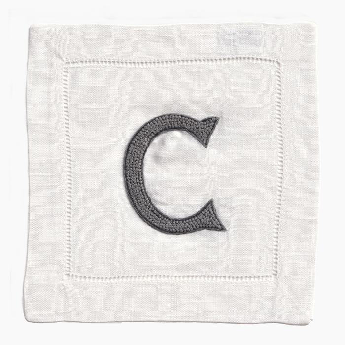 Nouveau Monogram Cocktail Napkins C - (Set of 4)