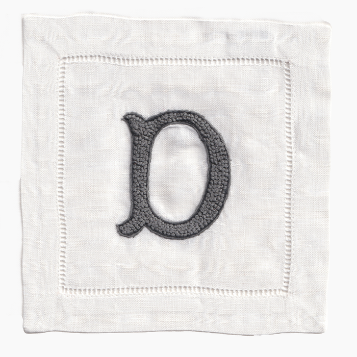 Nouveau Monogram Cocktail Napkins D - (Set of 4)