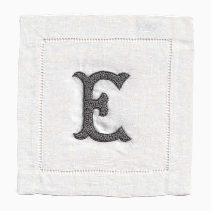 Nouveau Monogram Cocktail Napkins E - (Set of 4)