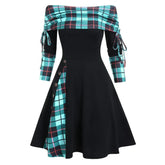 Off The Shoulder Long Sleeve Flare Dress