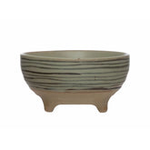Organic Striped Footed Bowl