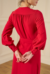 1970s Ossie Wrap Dress - Red