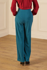 1940s Hepburn Pleated Trousers - Pacific