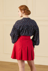 1930s Pleated Shorts - Red Natural Fibre