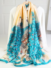 Premium Silk Feeling Spring Print Scarf