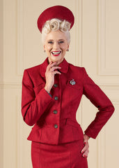 1940s Hampton Tailored Jacket - Premium Ruby Wool