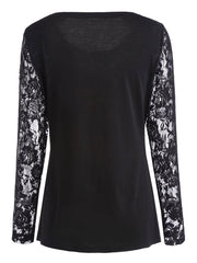 Pumpkin Happy Halloween Lace Sleeve Top