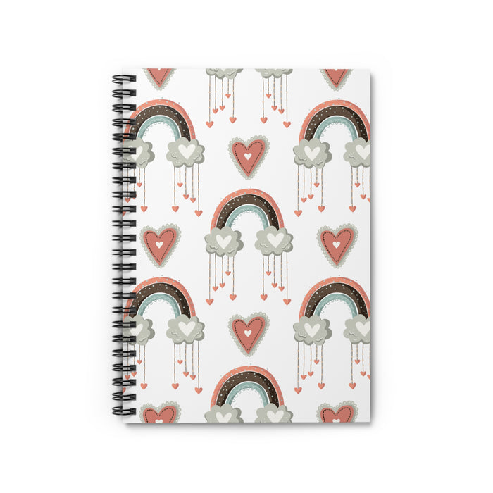 Rainbows and Hearts Valentine Spiral Notebook