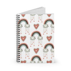 Rainbows and Hearts Valentine Spiral Notebook