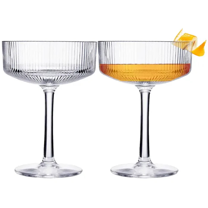 S/2 Acrylic Unbreakable Coup Glasses