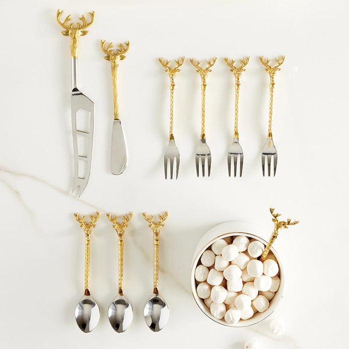 S/4 Gold Stag Appetizer Forks
