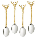 S/4 Gold Stag Appetizer Spoons