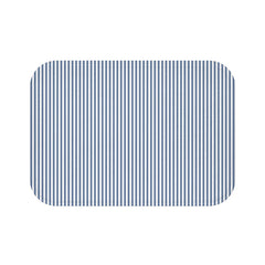 Seersucker Stripe Bath Mat Chambray Blue & White