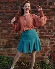 1930s Pleated Shorts - Teal