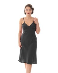 1930s Luxe Bias Petticoat Slip - Black