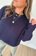 Soft Knit Navy Relaxed Sweater