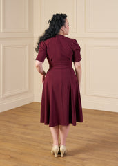 1940s Stanwyck Dress - Aubergine